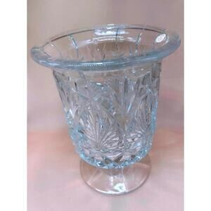 Shannon Crystal by Godinger Diane 24% Lead Crystal Hurricane Pedestal Vase 9"